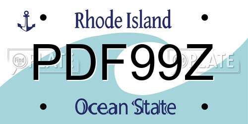 PDF99Z Rhode Island License Plate