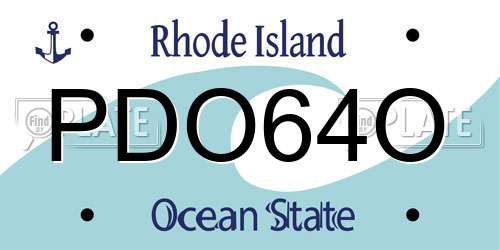 PDO64O Rhode Island License Plate
