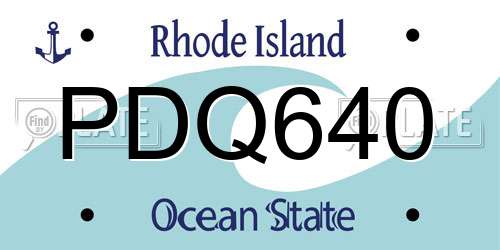 PDQ640 Rhode Island License Plate