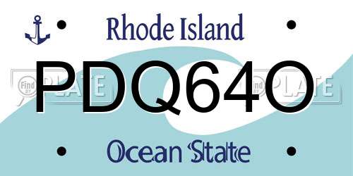 PDQ64O Rhode Island License Plate