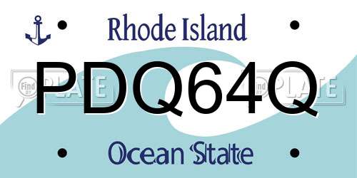 PDQ64Q Rhode Island License Plate