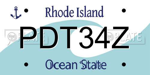 PDT34Z Rhode Island License Plate