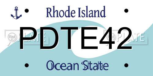 PDTE42 Rhode Island License Plate