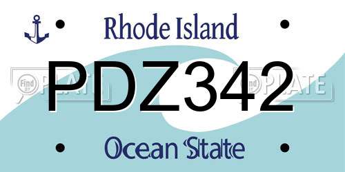 PDZ342 Rhode Island License Plate