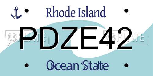 PDZE42 Rhode Island License Plate