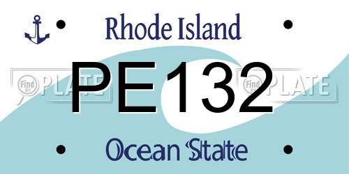 PE132 Rhode Island License Plate