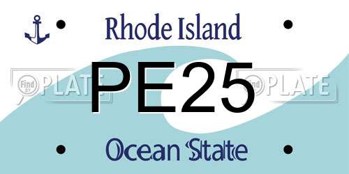 PE25 Rhode Island License Plate