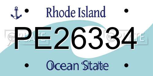 PE26334 Rhode Island License Plate