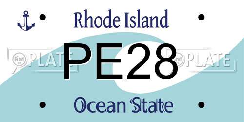 PE28 Rhode Island License Plate