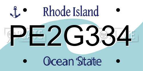 PE2G334 Rhode Island License Plate