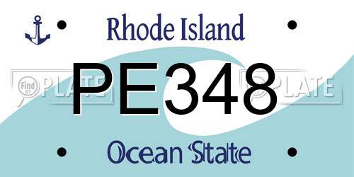 PE348 Rhode Island License Plate