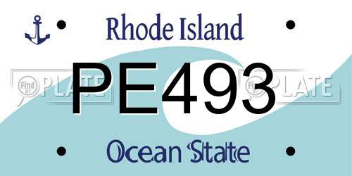 PE493 Rhode Island License Plate