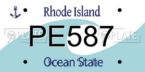 PE587 Rhode Island License Plate