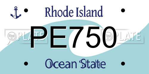 PE750 Rhode Island License Plate