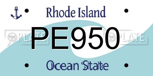 PE950 Rhode Island License Plate