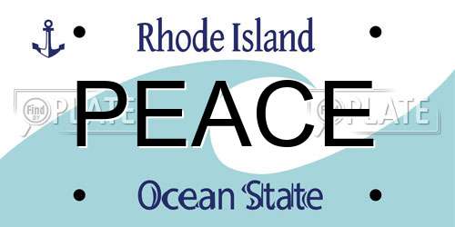 PEACE Rhode Island License Plate