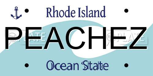 PEACHEZ Rhode Island License Plate