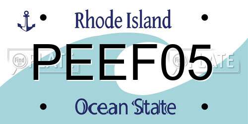 PEEF05 Rhode Island License Plate