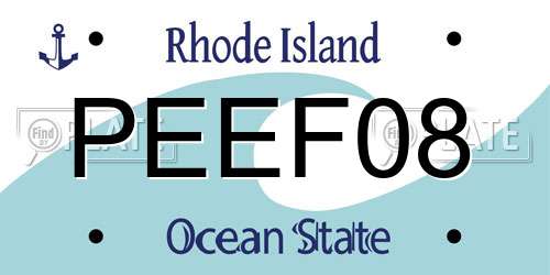 PEEF08 Rhode Island License Plate