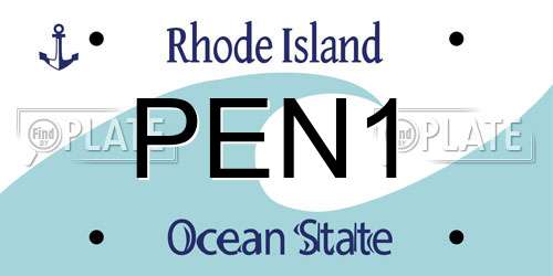 PEN1 Rhode Island License Plate