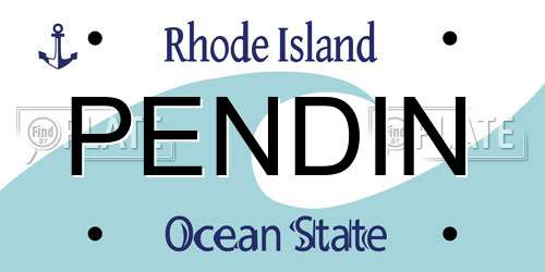 PENDIN Rhode Island License Plate