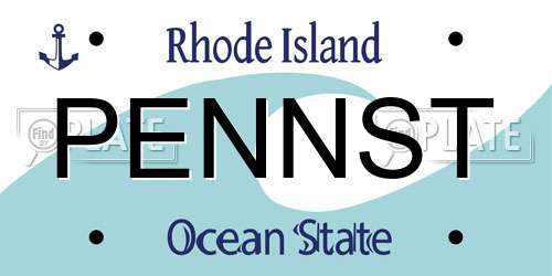 PENNST Rhode Island License Plate