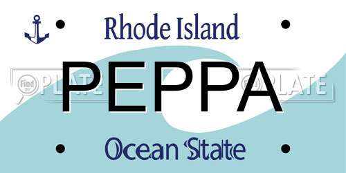 PEPPA Rhode Island License Plate