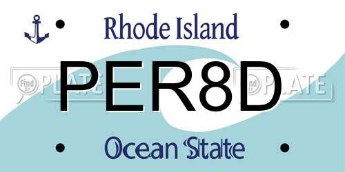 PER8D Rhode Island License Plate