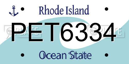 PET6334 Rhode Island License Plate