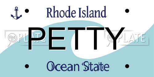 PETTY Rhode Island License Plate