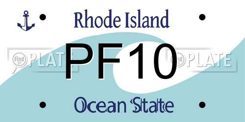 PF10 Rhode Island License Plate