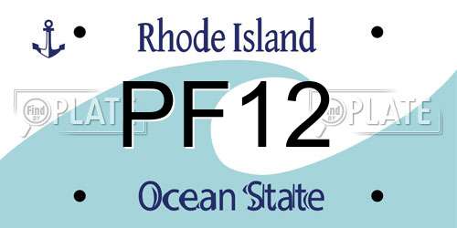 PF12 Rhode Island License Plate