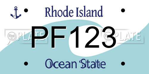 PF123 Rhode Island License Plate