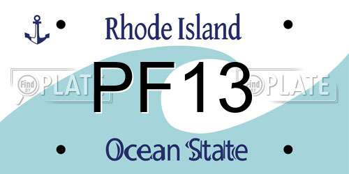 PF13 Rhode Island License Plate