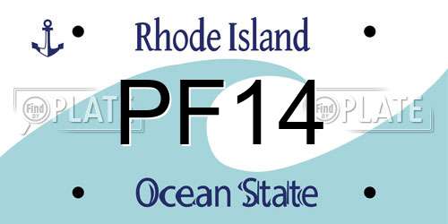 PF14 Rhode Island License Plate