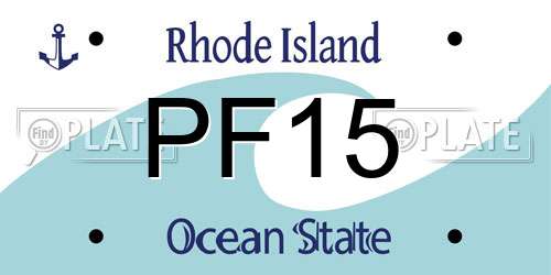 PF15 Rhode Island License Plate