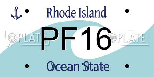 PF16 Rhode Island License Plate