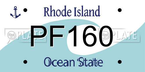 PF160 Rhode Island License Plate