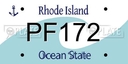 PF172 Rhode Island License Plate