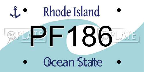 PF186 Rhode Island License Plate