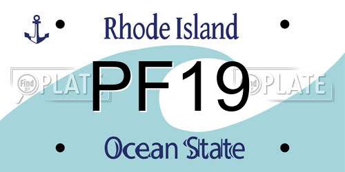 PF19 Rhode Island License Plate