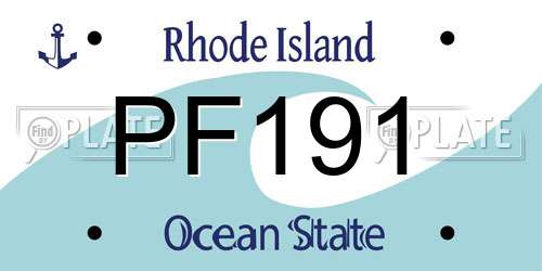 PF191 Rhode Island License Plate