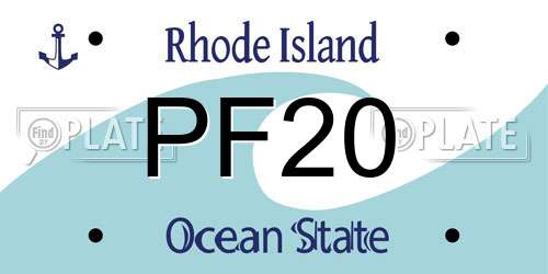 PF20 Rhode Island License Plate