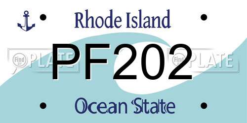 PF202 Rhode Island License Plate