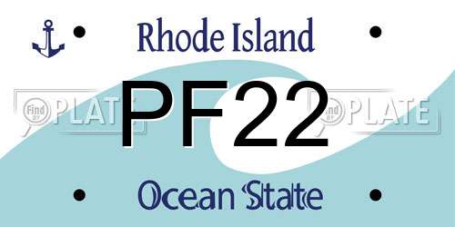 PF22 Rhode Island License Plate