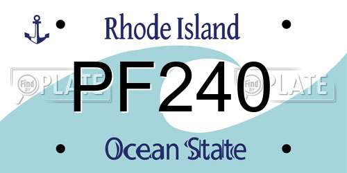 PF240 Rhode Island License Plate