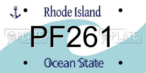 PF261 Rhode Island License Plate