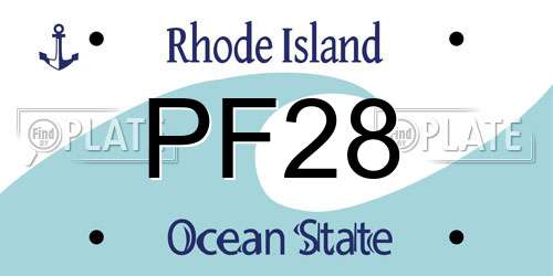 PF28 Rhode Island License Plate