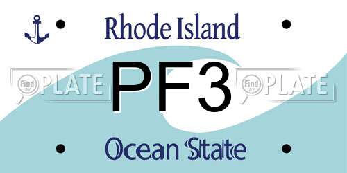 PF3 Rhode Island License Plate