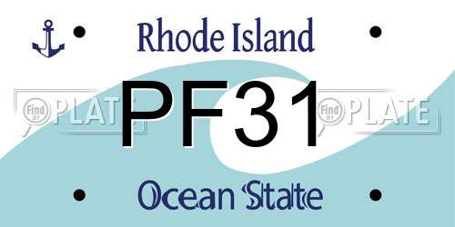 PF31 Rhode Island License Plate